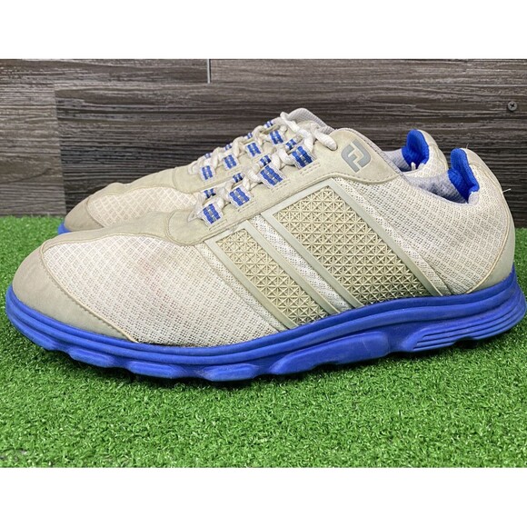 FootJoy Mens 9 M‎ SuperLites CT Spikeless Golf Shoes Sneakers White Blue 58135 - Picture 1 of 9